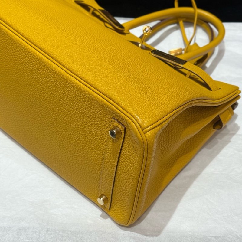 hermes/愛馬仕birkin30 鉑金包9d琥珀黃金扣 C刻-2