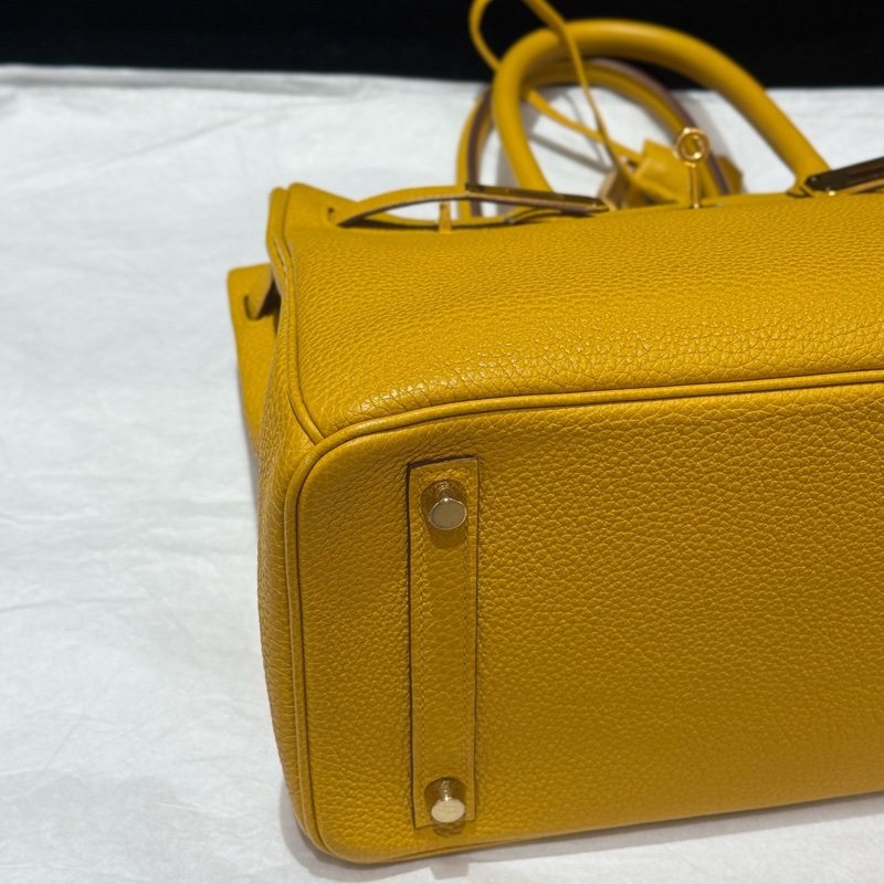hermes/愛馬仕birkin30 鉑金包9d琥珀黃金扣 C刻-3