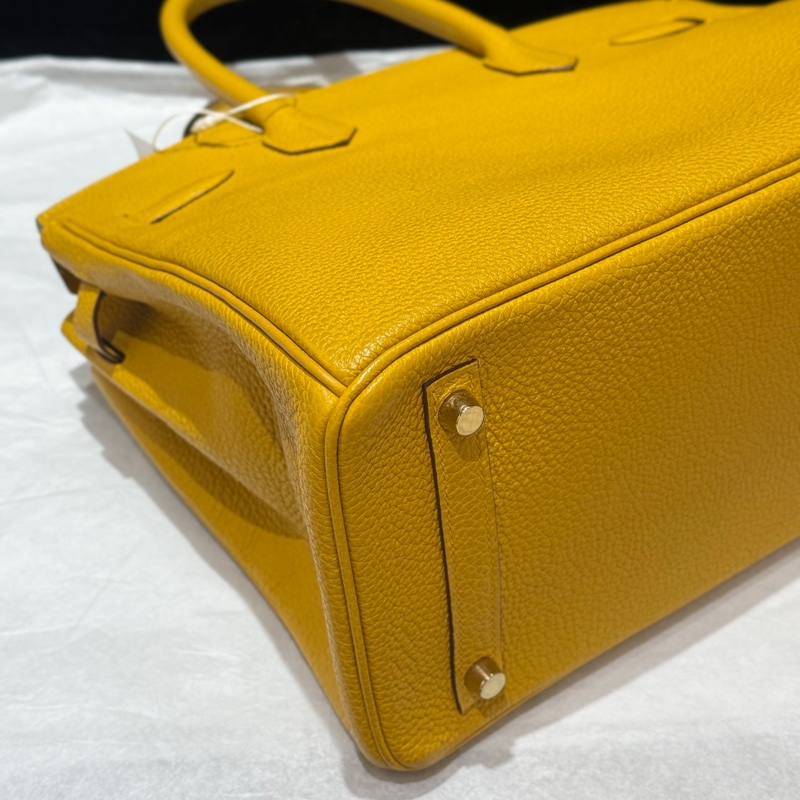 hermes/愛馬仕birkin30 鉑金包9d琥珀黃金扣 C刻-5