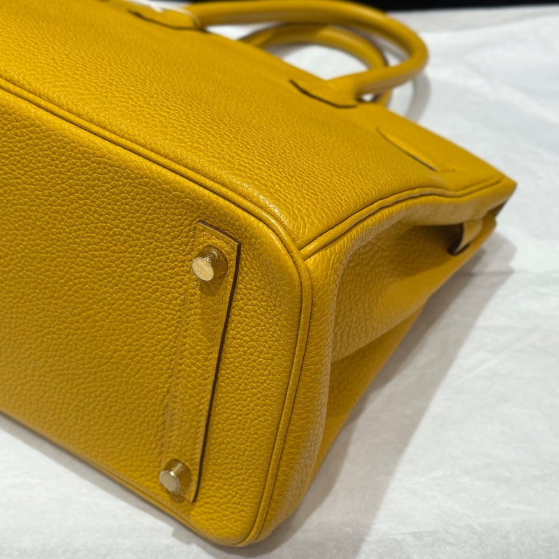 hermes/愛馬仕birkin30 鉑金包9d琥珀黃金扣 C刻-11