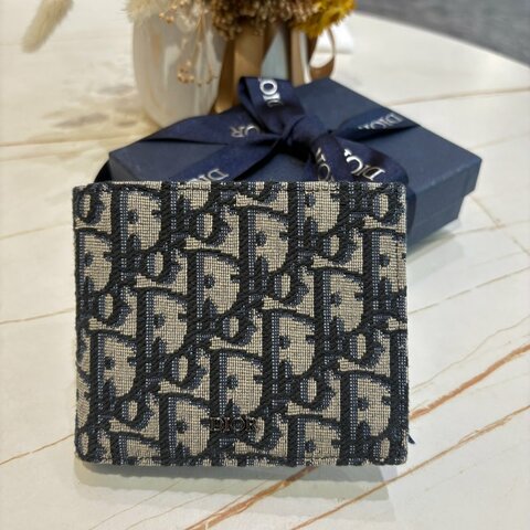 *SHIHNA名牌精品* Dior Oblique 緹花對折短夾