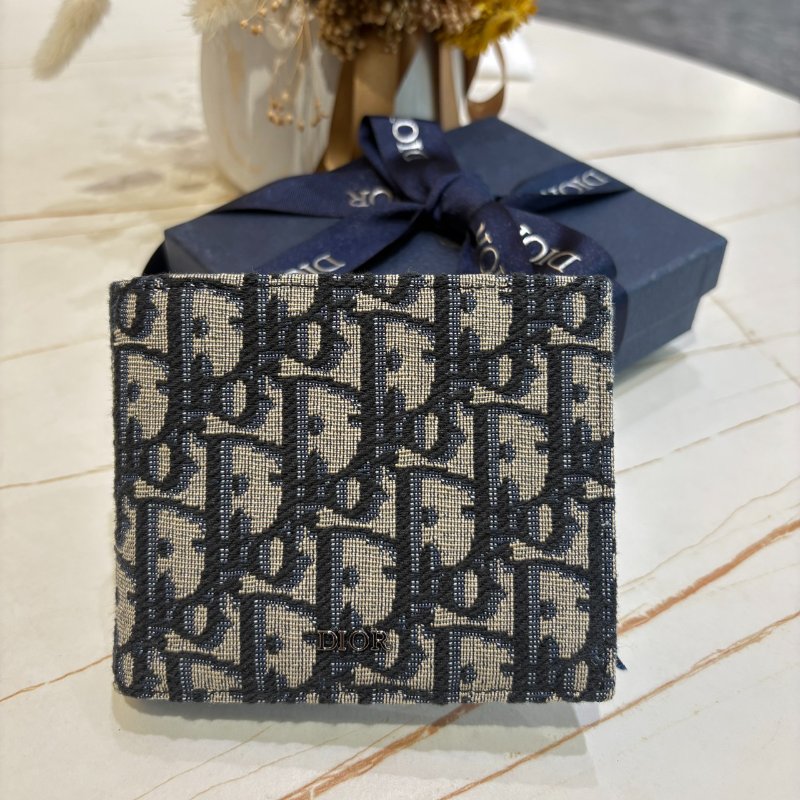 *SHIHNA名牌精品* Dior Oblique 緹花對折短夾-0