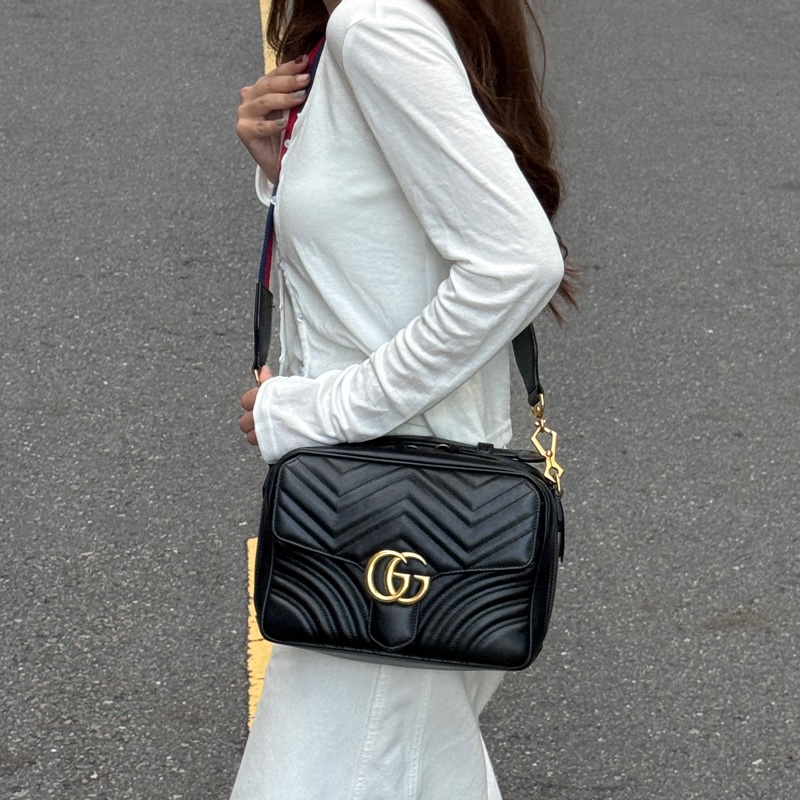 【超級新🆕】GUCCI Marmont 馬夢 經典相機包 斜背包(專櫃10.3萬)-5
