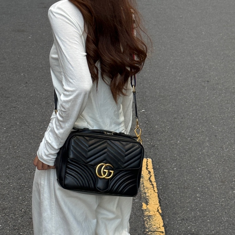 【超級新🆕】GUCCI Marmont 馬夢 經典相機包 斜背包(專櫃10.3萬)-6