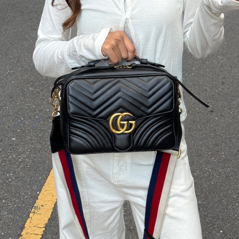 【超級新🆕】GUCCI Marmont 馬夢 經典相機包 斜背包(專櫃10.3萬)-8