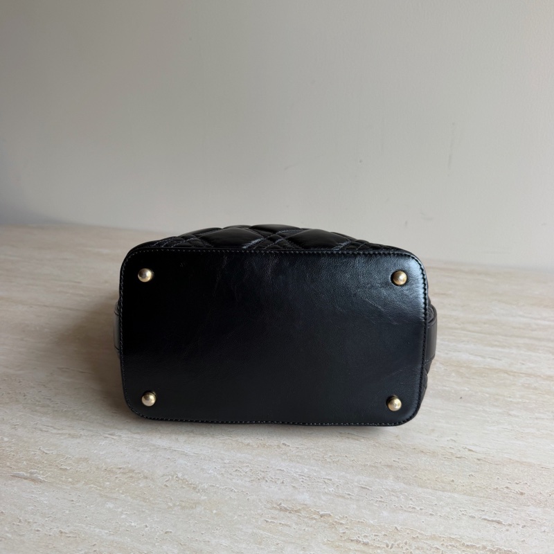 Chanel香奈兒黑色牛皮菱格鏈條包+28開 底長29cm-5
