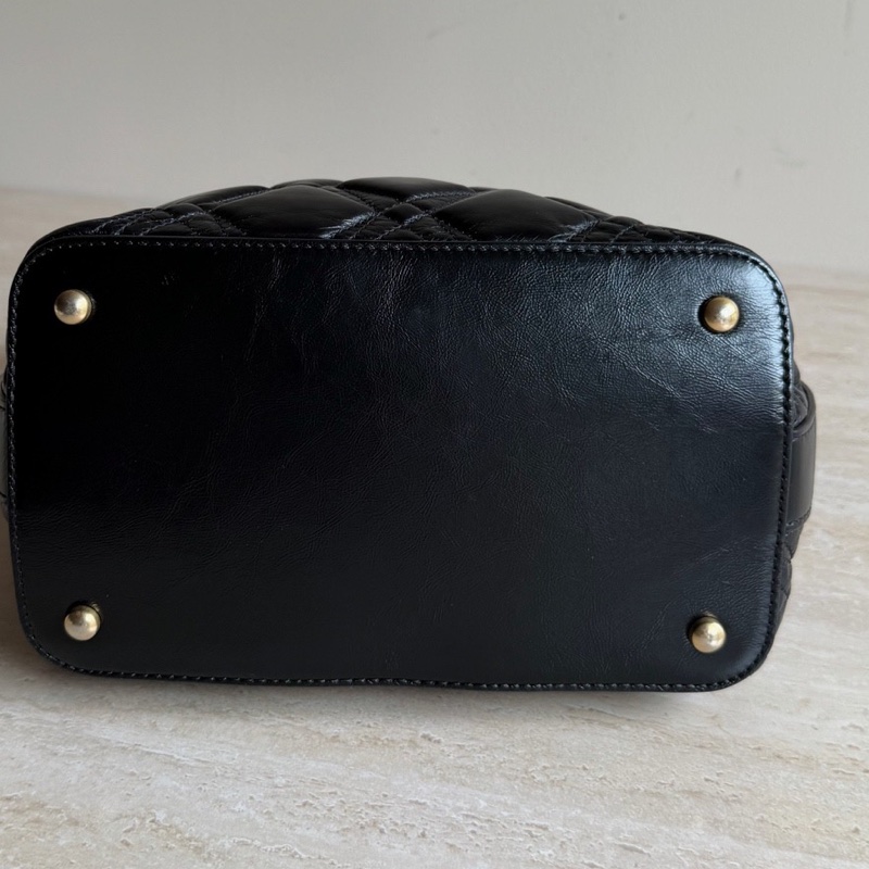 Chanel香奈兒黑色牛皮菱格鏈條包+28開 底長29cm-9