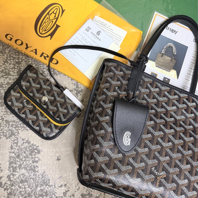 近全新天菜✨ GOYARD Anjiou Mini Tote 黑色迷你托特包-0