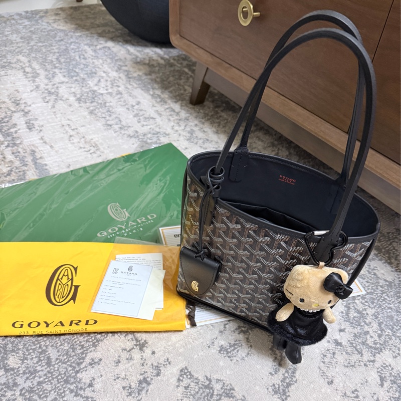 近全新天菜✨ GOYARD Anjiou Mini Tote 黑色迷你托特包-5
