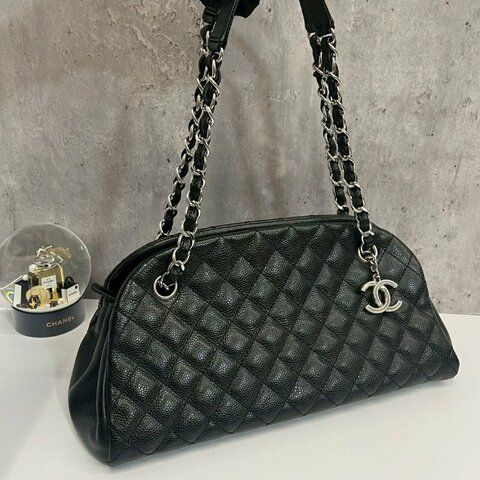 Chanel 保齡球包 黑銀