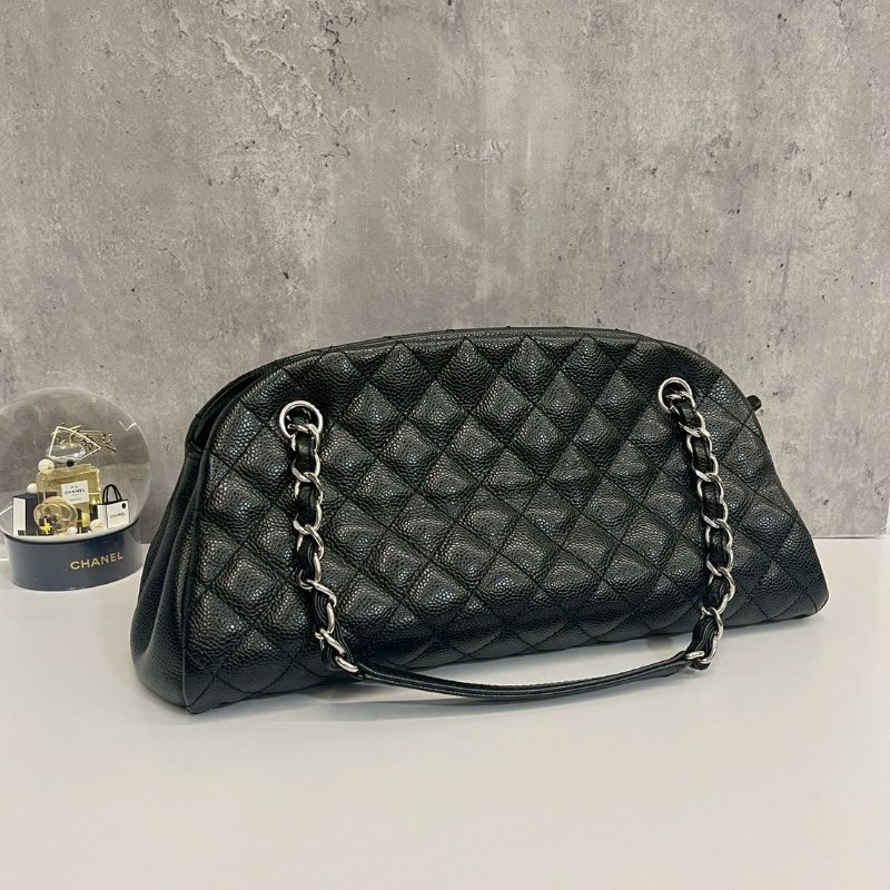 Chanel 保齡球包 黑銀-2