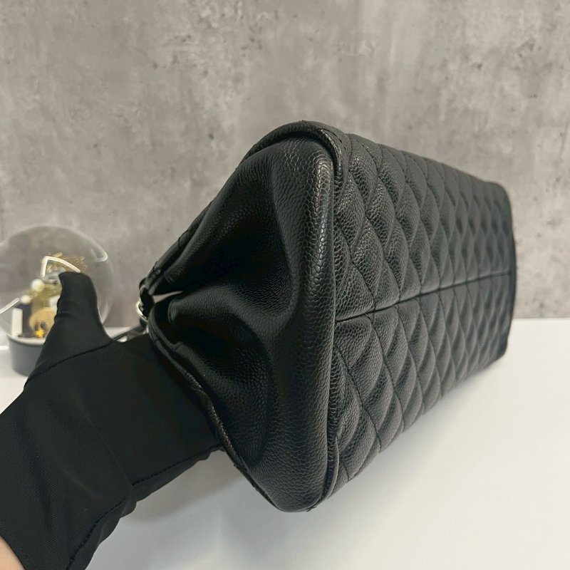 Chanel 保齡球包 黑銀-9