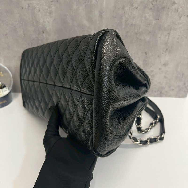Chanel 保齡球包 黑銀-10