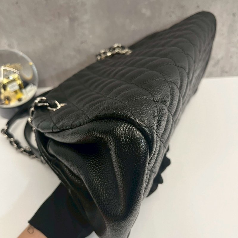Chanel 保齡球包 黑銀-11