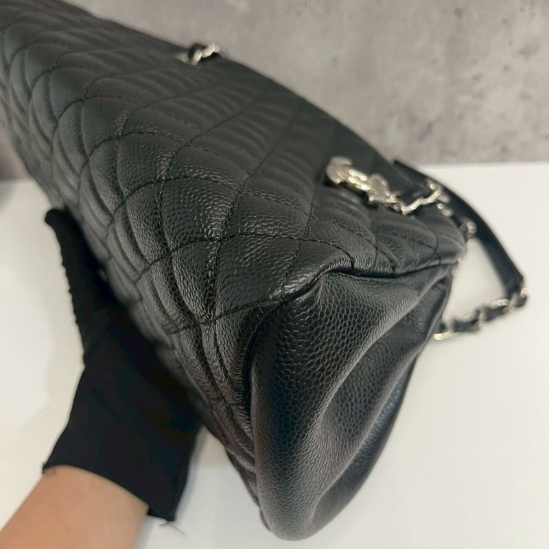 Chanel 保齡球包 黑銀-12