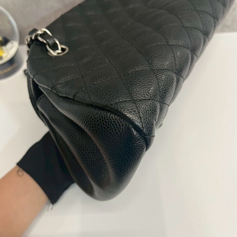 Chanel 保齡球包 黑銀-13