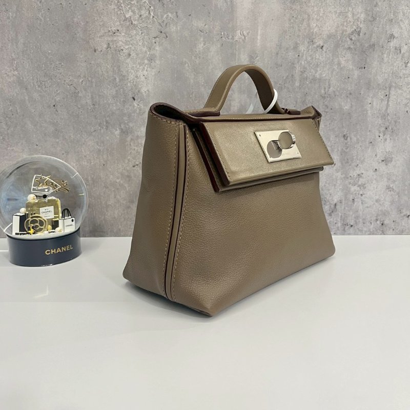 Hermes 2424 mini 大象灰 銀釦 B刻 Evercolor皮 全配有購證+鑑定書-4