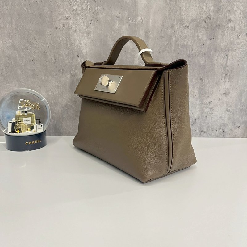 Hermes 2424 mini 大象灰 銀釦 B刻 Evercolor皮 全配有購證+鑑定書-6