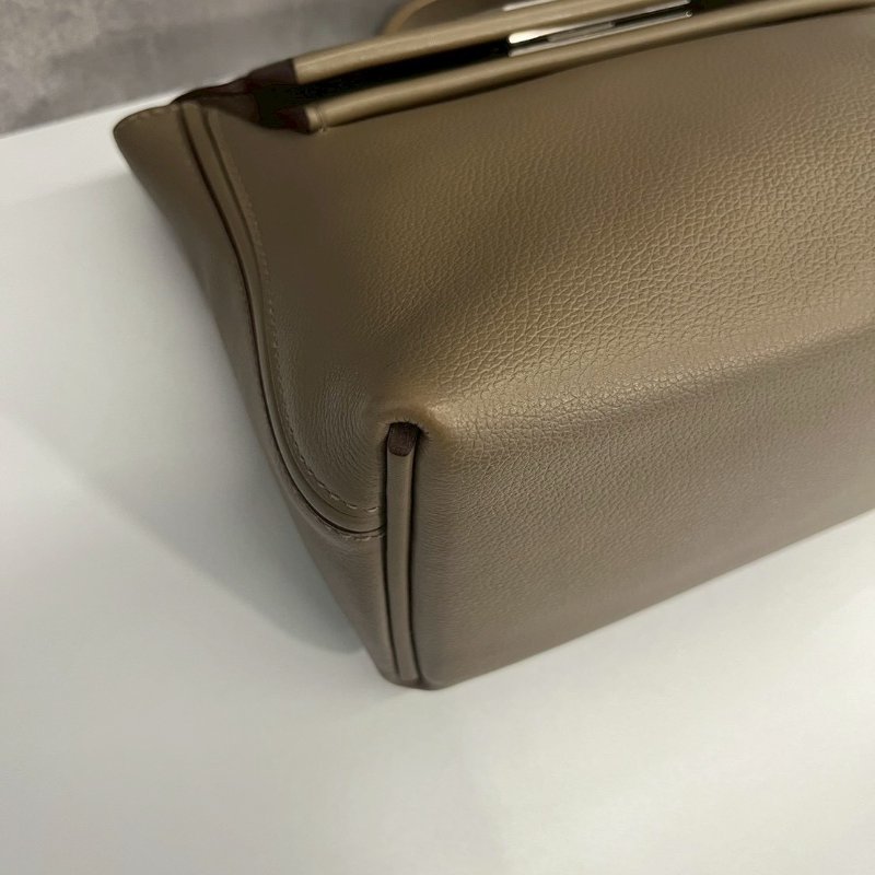 Hermes 2424 mini 大象灰 銀釦 B刻 Evercolor皮 全配有購證+鑑定書-8