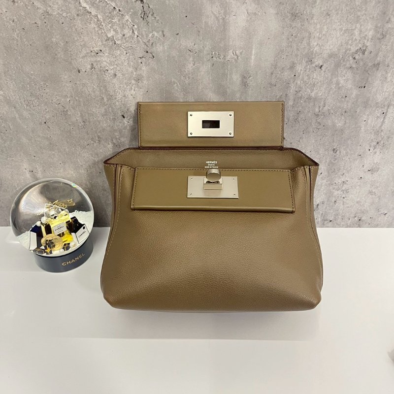 Hermes 2424 mini 大象灰 銀釦 B刻 Evercolor皮 全配有購證+鑑定書-12