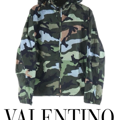 絕版 9成新 Valentino 迷彩連帽尼龍外套