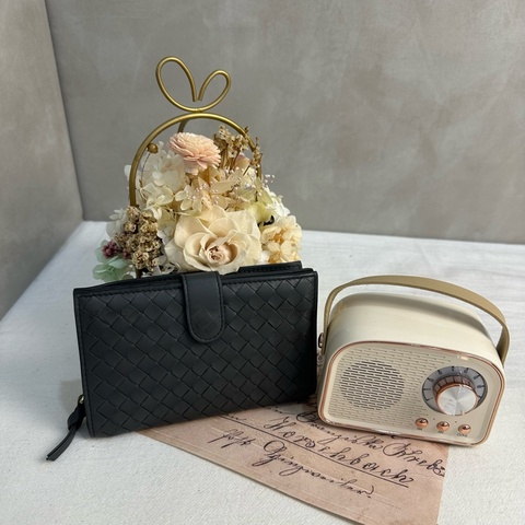 【赫蒂國際精品】Bottega Veneta 經典小羊皮手工編織扣式皮夾 vintage 中古 二手