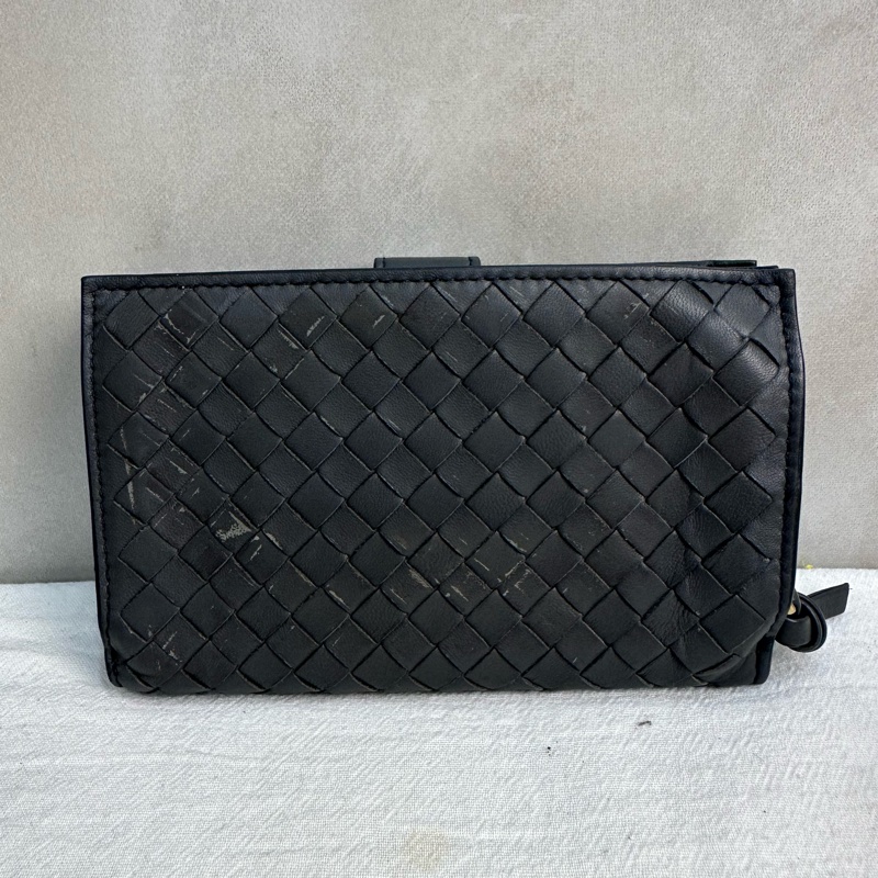 【赫蒂國際精品】Bottega Veneta 經典小羊皮手工編織扣式皮夾 vintage 中古 二手-3