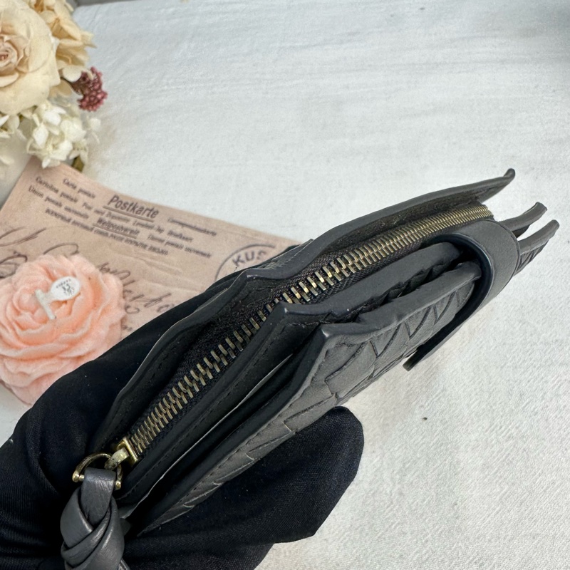 【赫蒂國際精品】Bottega Veneta 經典小羊皮手工編織扣式皮夾 vintage 中古 二手-9
