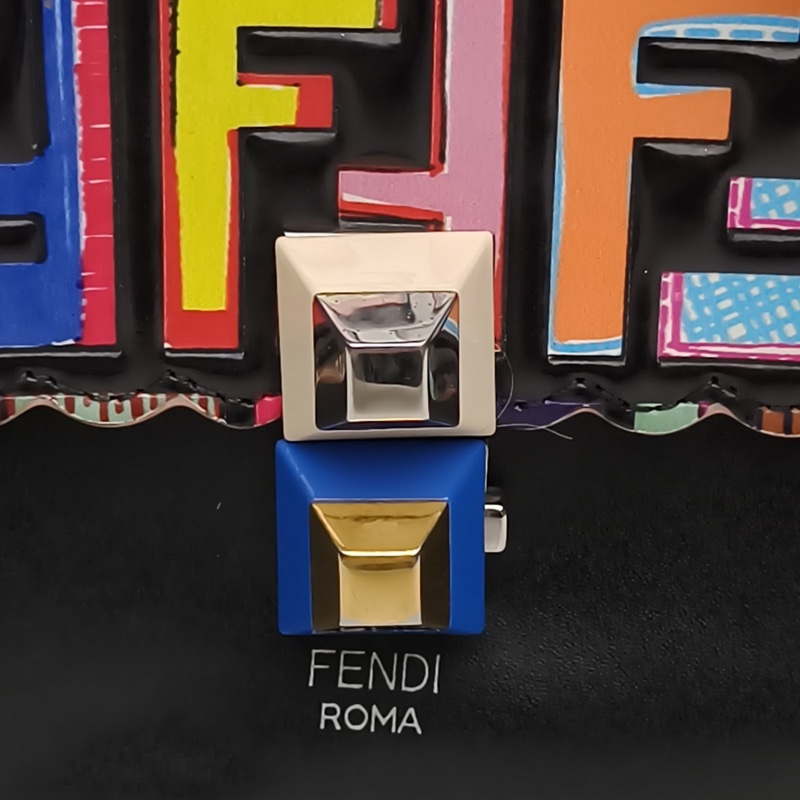 FENDI KANI小號花邊彩色牛皮肩背包-4