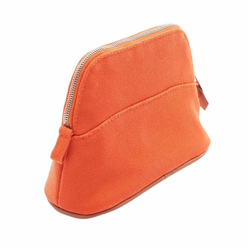 愛馬仕 Bolide Pouch 15 迷你手提包,帆布皮革,女士,橙棕色,H103772M 02-1