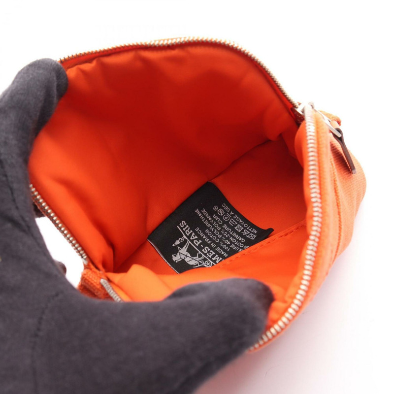 愛馬仕 Bolide Pouch 15 迷你手提包,帆布皮革,女士,橙棕色,H103772M 02-2
