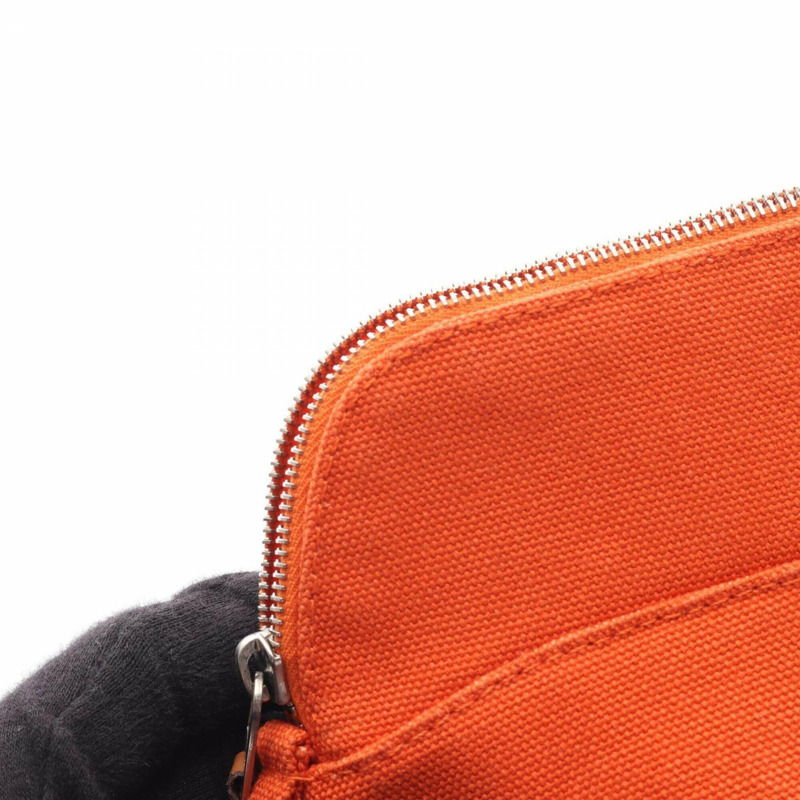 愛馬仕 Bolide Pouch 15 迷你手提包,帆布皮革,女士,橙棕色,H103772M 02-5