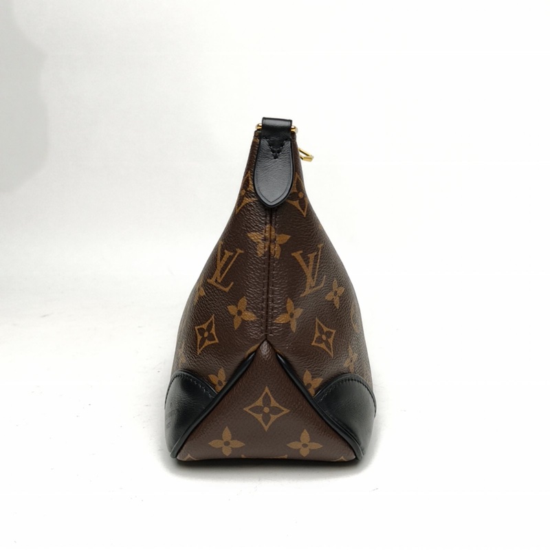 LOUIS VUITTON BOULOGNE牛角包黑色PVC晶片老花肩背包-1