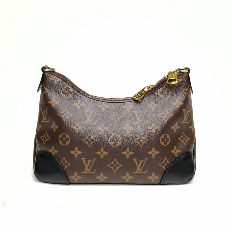 LOUIS VUITTON BOULOGNE牛角包黑色PVC晶片老花肩背包-2
