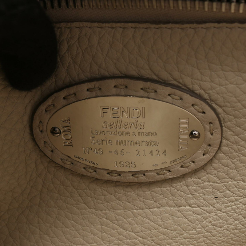 FENDI Peekaboo Regular Selleria 2WAY 單肩手提包 8BN290 皮革 灰色 二手-3