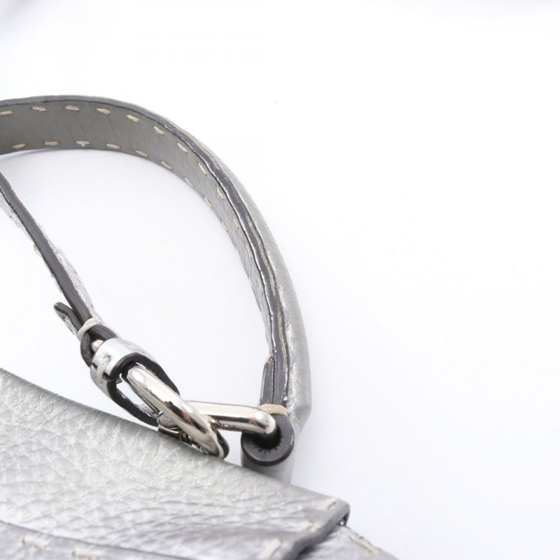 FENDI Peekaboo Regular Selleria 2WAY 手提包 8BN290 皮革 銀色 二手 女士-8