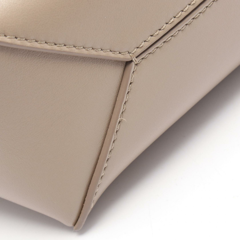 LOEWE Puzzle Fold Mini 2WAY 單肩手提包 A657V25X01 皮革 米色 二手 女士-4