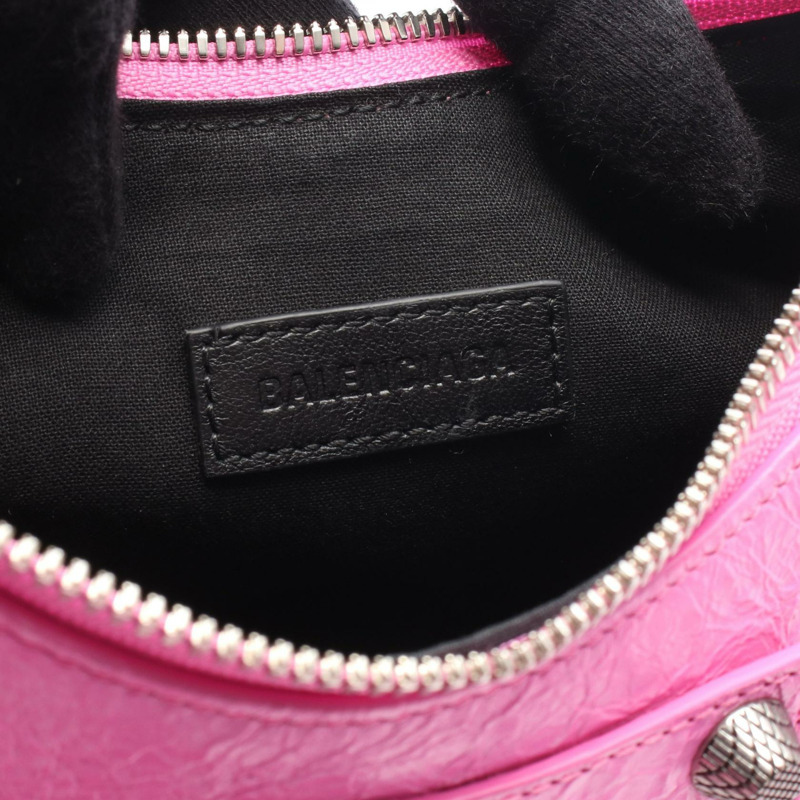 BALENCIAGA LE CAGOLE 粉紅皮革肩背包（二手女）-3