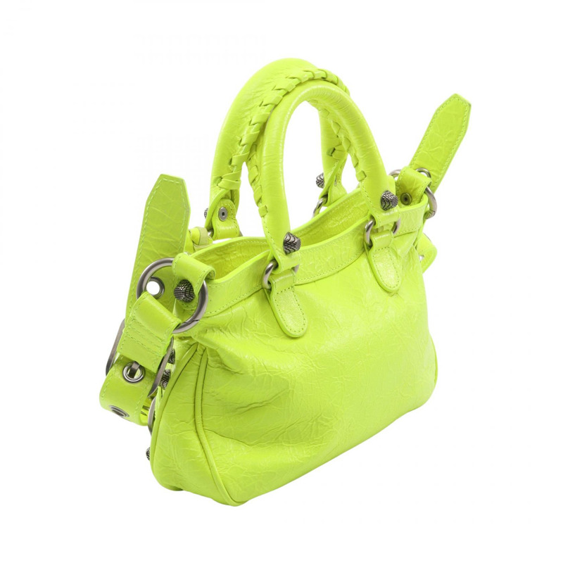 BALENCIAGA Neo Kagol S 2WAY 單肩手提包,皮革材質,綠色,二手女款-1