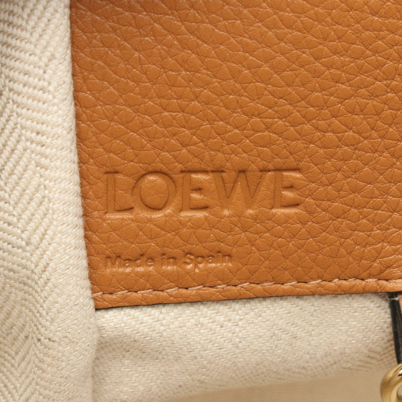 LOEWE HAMMOCK SMALL 兩用單肩手提包 棕色皮革 二手 女士-3
