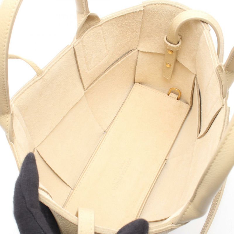 BOTTEGA VENETA Mini Arco 2WAY 手提包,米色皮革,二手,女士款-2