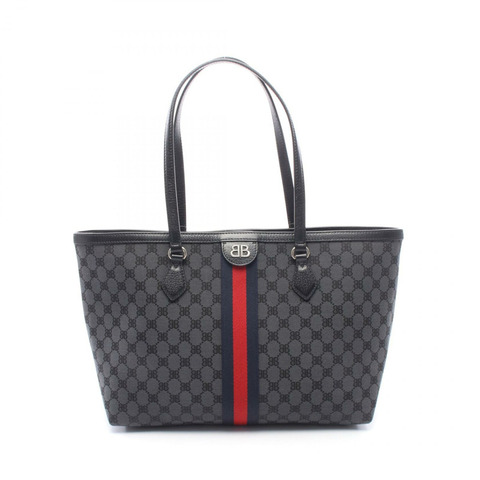BALENCIAGA × GUCCI The Hacker Project 手提包 680125 帆布皮革 灰色 黑色