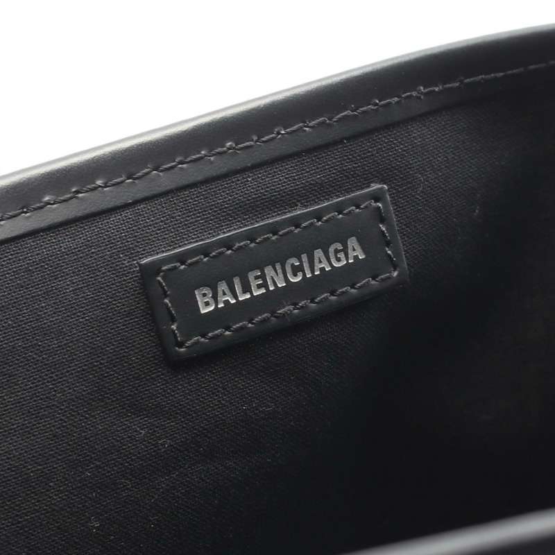 BALENCIAGA 海軍藍 CABAS S 手提包 339933 帆布皮革 白色 黑色 二手 女士-3