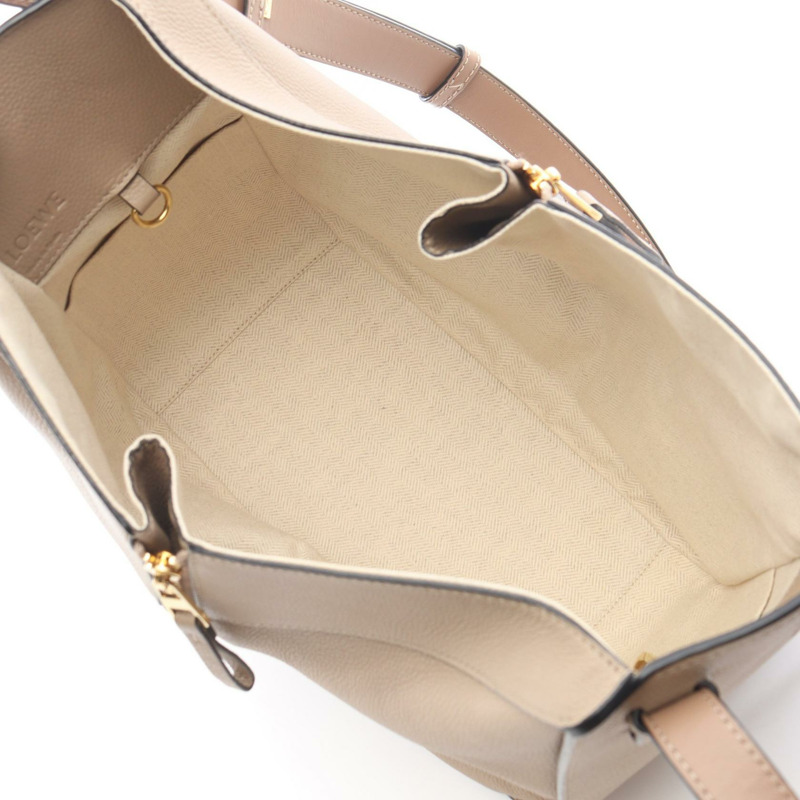 LOEWE Hammock Bag 小號兩用單肩手提包 A538S35X51 皮革 米色 二手-2