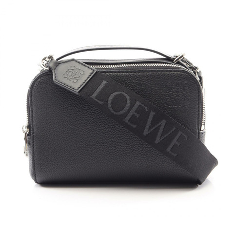 LOEWE 斜背相機包迷你兩用手提包 C660R41X02 黑色皮革二手