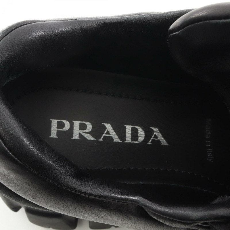 PRADA Monolith 三角板運動鞋 #37 黑色真皮二手女鞋-4