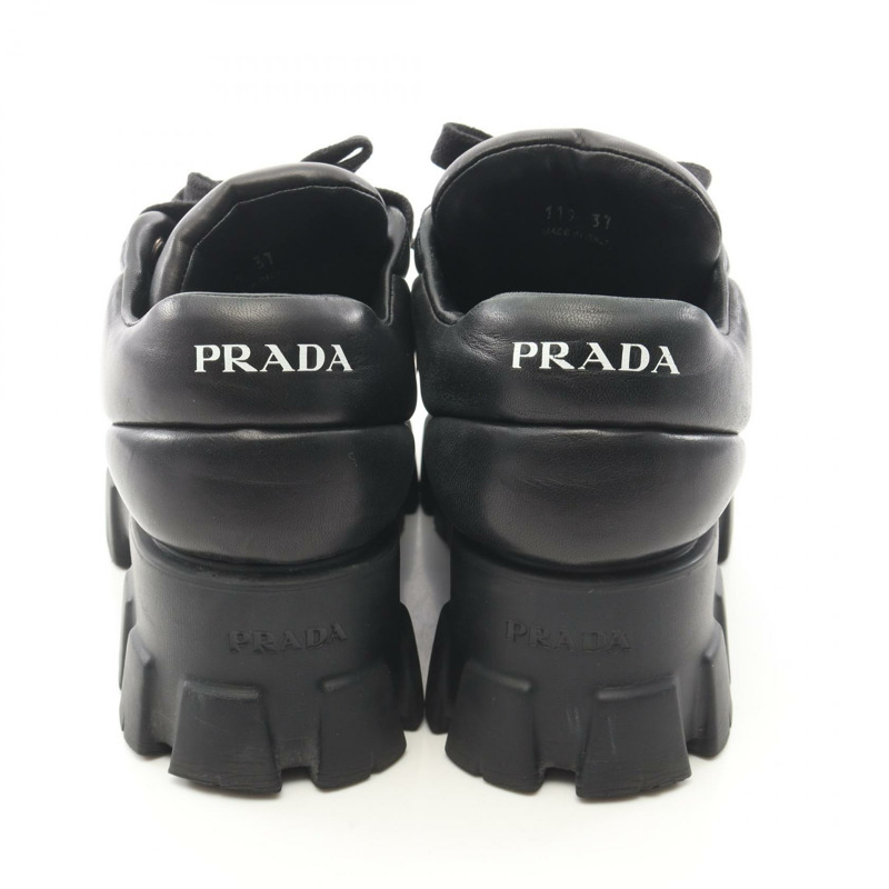 PRADA Monolith 三角板運動鞋 #37 黑色真皮二手女鞋-9