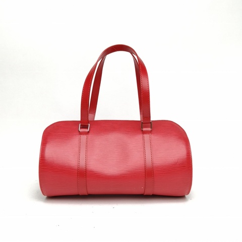 LOUIS VUITTON 紅色EPI水波紋牛皮2006中古圓筒包子母包手提包