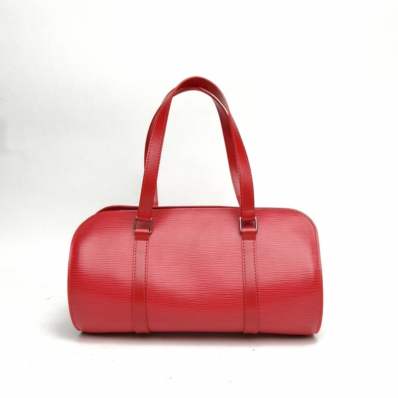 LOUIS VUITTON 紅色EPI水波紋牛皮2006中古圓筒包子母包手提包-2
