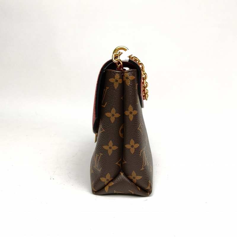 LOUIS VUITTON SAINTPLACIDE紅色牛皮/PVC金扣老花肩背包-1